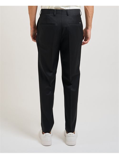 Perin men's black Boss trousers in virgin wool BOSS | 50545890001