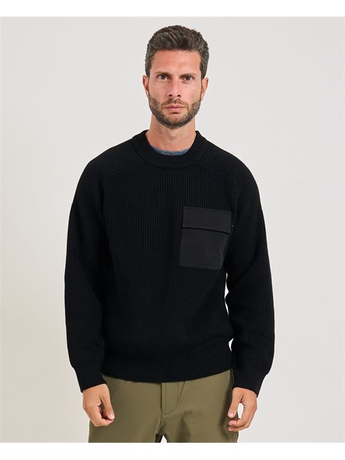 Maglione Kalamaro uomo Boss nero lavorato a maglia BOSS | 50546175001
