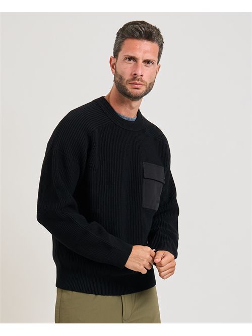 Boss Men's Black Knitted Kalamaro Sweater BOSS | 50546175001