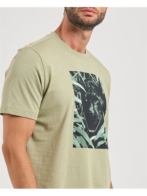 Animali men's T-shirt Boss green with Print BOSS | 50546362370