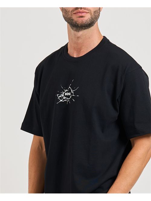 Voyage men's T-shirt Boss black with graphic BOSS | 50546370001
