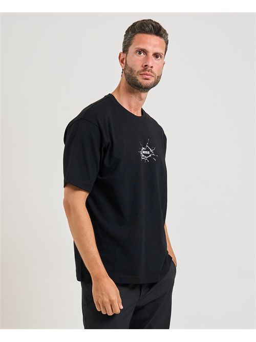 Voyage men's T-shirt Boss black with graphic BOSS | 50546370001
