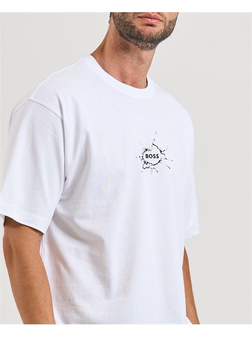 Voyage men's T-shirt Boss white with graphic BOSS | 50546370100