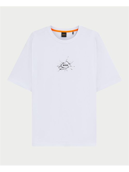 T-shirt Voyage uomo Boss bianco con grafica BOSS | 50546370100