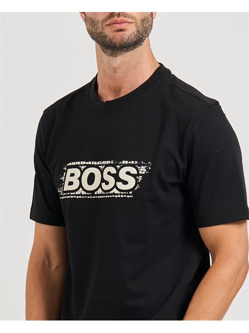 Wheel men's T-shirt Boss black in jersey BOSS | 50546381001