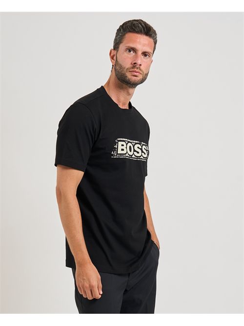 Wheel men's T-shirt Boss black in jersey BOSS | 50546381001