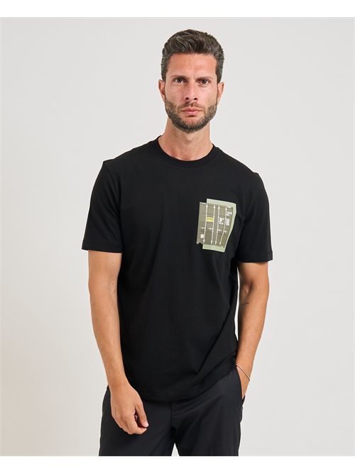 Container men's T-shirt Boss black with artwork BOSS | 50546920001