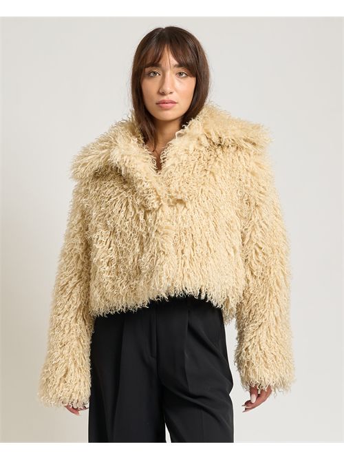 Boss Women's Cropped Coat in Mongolian Fur BOSS | 50547960750