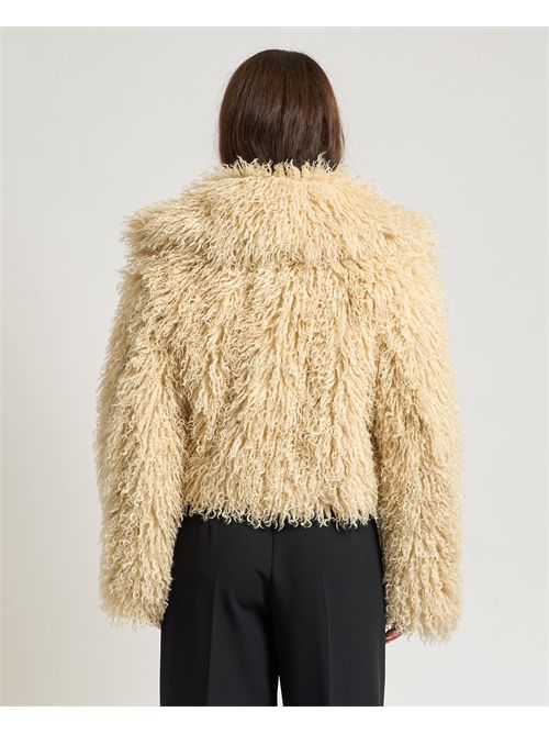 Cappotto cropped donna Boss in pelliccia mongola BOSS | 50547960750