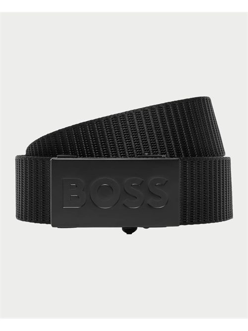 Cintura Bosper Tape uomo Boss nera a coste BOSS | 50548405001