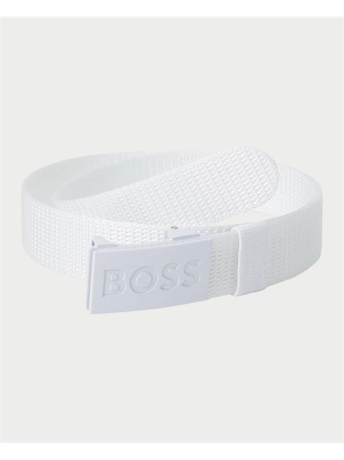 Cintura Bosper Tape uomo Boss bianco a coste BOSS | 50548405100