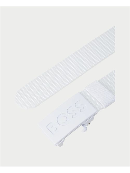 Cintura Bosper Tape uomo Boss bianco a coste BOSS | 50548405100