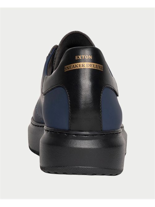 Sneakers Uomo Exton Pelle Nappa Bianca EXTON | 969BLU/NERO