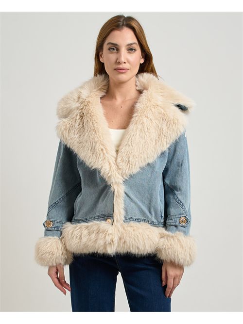 Giacca denim donna Fracomina con pelliccia sintetica FRACOMINA | FP25WJ4010D40904337