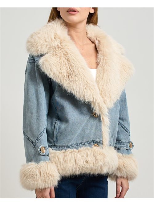 Giacca denim donna Fracomina con pelliccia sintetica FRACOMINA | FP25WJ4010D40904337