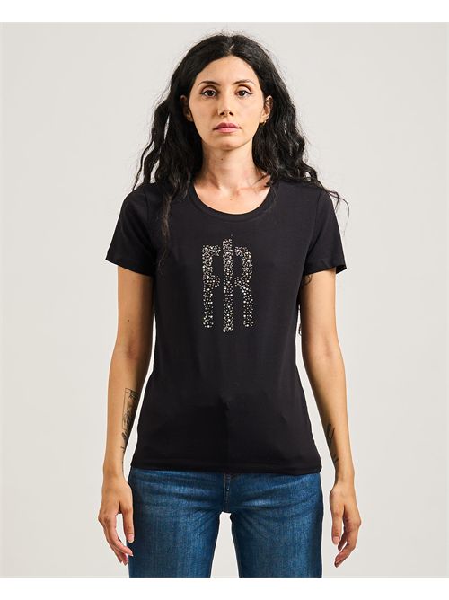 T-Shirt Slim Manica Corta Nera FRACOMINA | FP25WT3002J401N5053