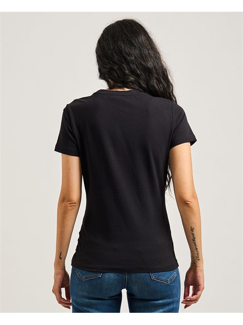 T-Shirt Slim Manica Corta Nera FRACOMINA | FP25WT3002J401N5053