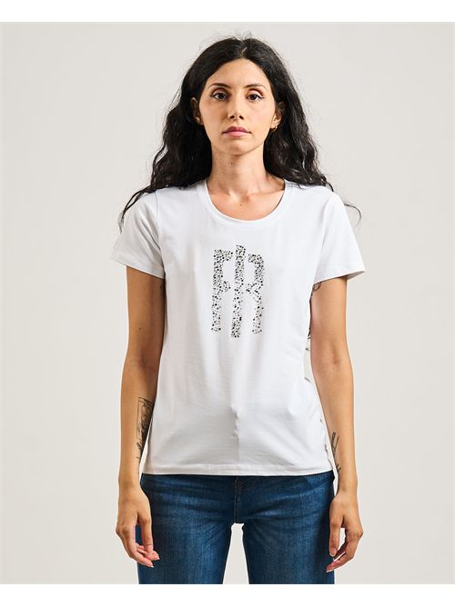 T-shirt donna Fracomina con logo a strass FRACOMINA | FP25WT3002J401N5278
