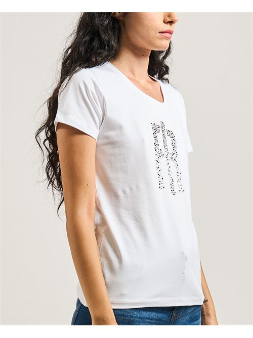 T-shirt donna Fracomina con logo a strass FRACOMINA | FP25WT3002J401N5278