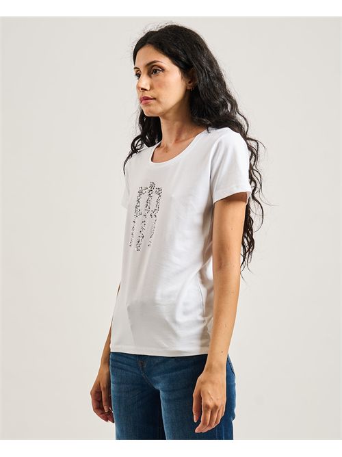 T-shirt donna Fracomina con logo a strass FRACOMINA | FP25WT3002J401N5278