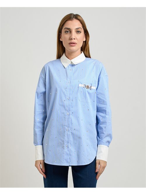 Fracomina women's oversized striped shirt FRACOMINA | FR25WT6011W520N8283