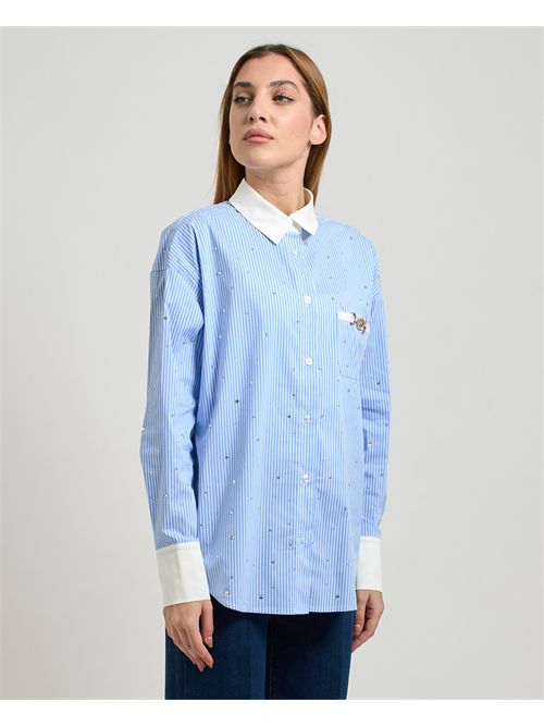 Fracomina women's oversized striped shirt FRACOMINA | FR25WT6011W520N8283