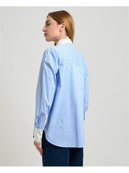 Fracomina women's oversized striped shirt FRACOMINA | FR25WT6011W520N8283