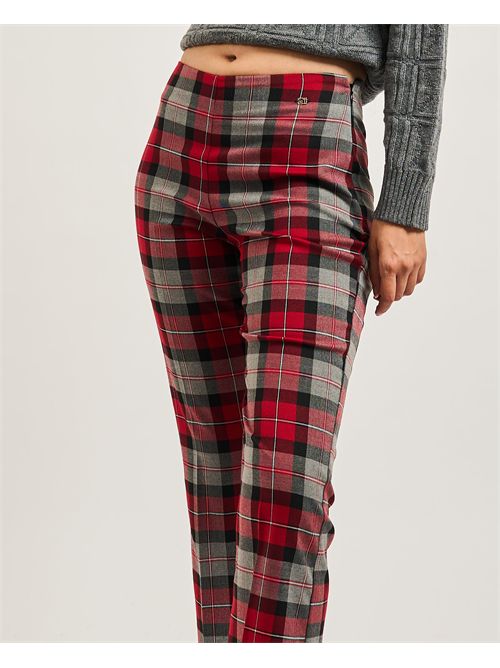 Gaudi women's cropped flared trousers with check pattern GAUDI | 521BD25027525020-01