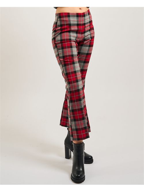 Gaudi women's cropped flared trousers with check pattern GAUDI | 521BD25027525020-01