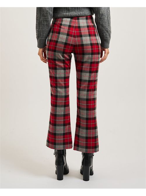 Gaudi women's cropped flared trousers with check pattern GAUDI | 521BD25027525020-01
