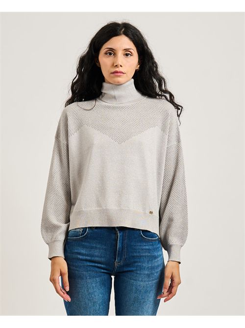 Gaudi women's turtleneck sweater in lurex yarn GAUDI | 521BD530512212