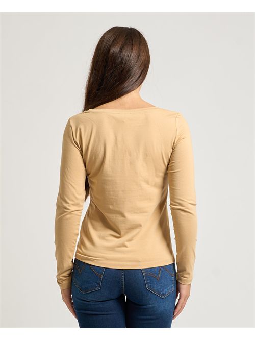 T-shirt donna Gaudi con logo a strass GAUDI | 521BD640142369