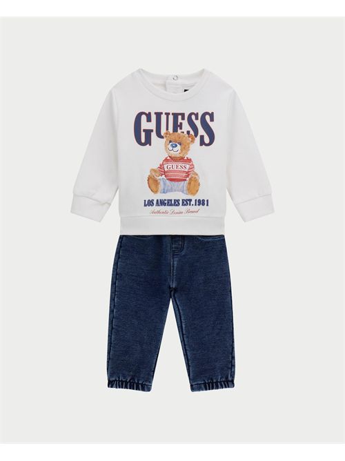 Set felpa e pantaloni in denim bambino Guess