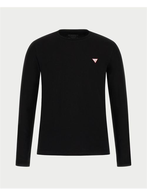 T-Shirt girocollo manica lunga con logo uomo Guess GUESS | M2YI28-J1314JBLK