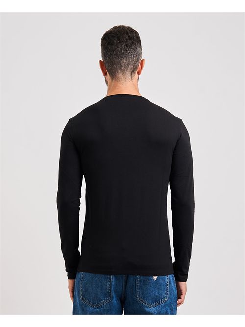 T-Shirt noir manches longues avec logo homme Guess GUESS | M2YI28-J1314JBLK