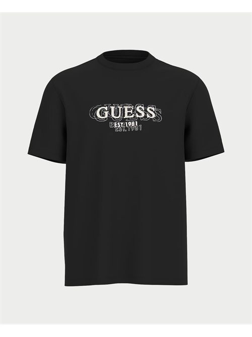 T-Shirt nera Logo uomo Guess GUESS | M5BI05-I3Z14JBLK