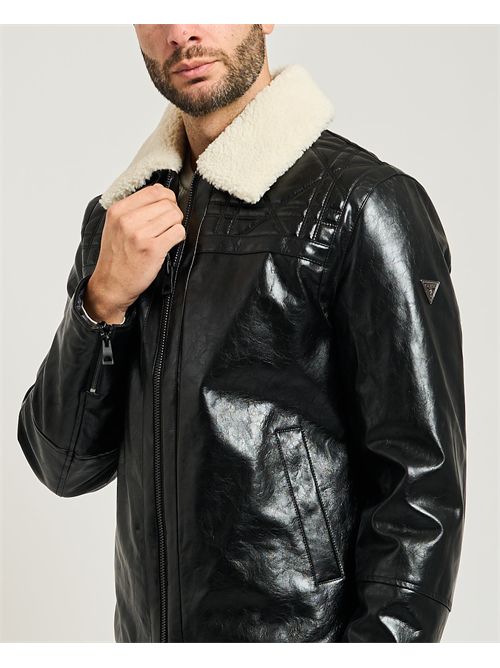 Guess Men's Quilting Jacket with Fur GUESS | M5BL2N-W0390JBLK