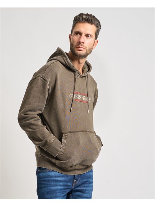Men's Guess Jeans America hoodie with kangaroo pocket GUESS | M5BQ33-KCPR1FNGB