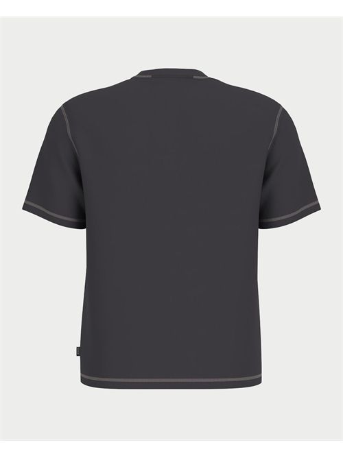 Guess Jeans short sleeve crew neck regular Henley With Patch GUESS | M5YI01-KCXB1JBLK