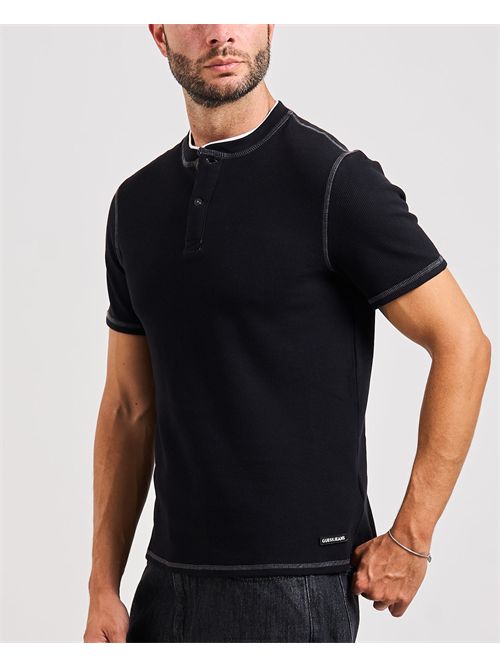 Henley T-Shirt with Patch men Guess Jeans GUESS | M5YI01-KCXB1JBLK