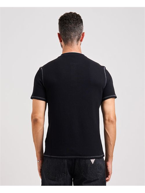Henley T-Shirt with Patch men Guess Jeans GUESS | M5YI01-KCXB1JBLK