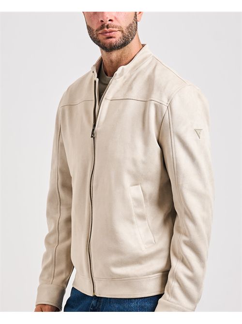 Veste motard en similicuir et daim Guess pour homme GUESS | M5YL02-W0252G1CA