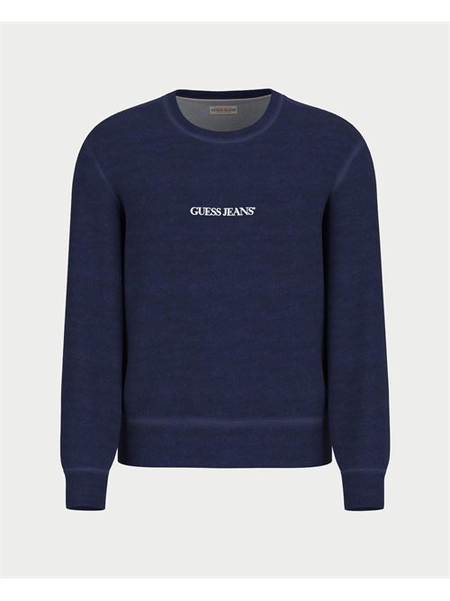 Felpa Dark Indigo con logo ricamato uomo Guess Jeans GUESS | M5YQ06-KCXQ1BL1N