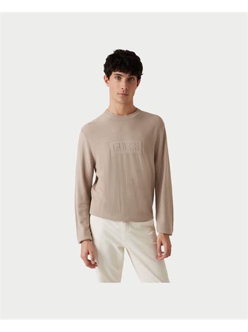 Pull Harrison col rond Stitch Logo homme Guess GUESS | M5YR02-Z3FB1G1CA