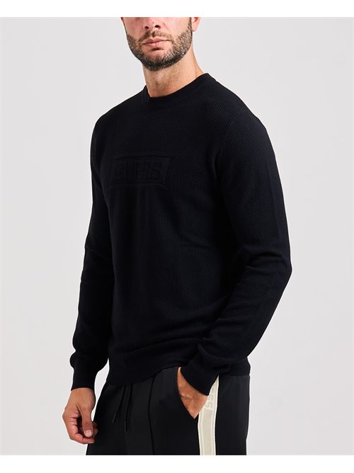 Maglione Harrison uomo Guess con logo a sbalzo GUESS | M5YR02-Z3FB1JBLK