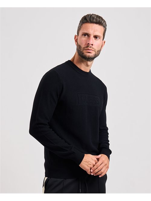 Maglione Harrison uomo Guess con logo a sbalzo GUESS | M5YR02-Z3FB1JBLK