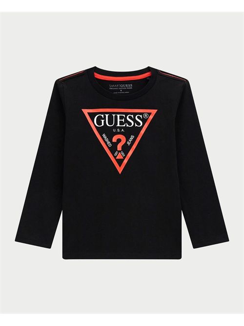 T-Shirt nera manica lunga Core bambino Guess GUESS | N84I24-K8HM0JBLK