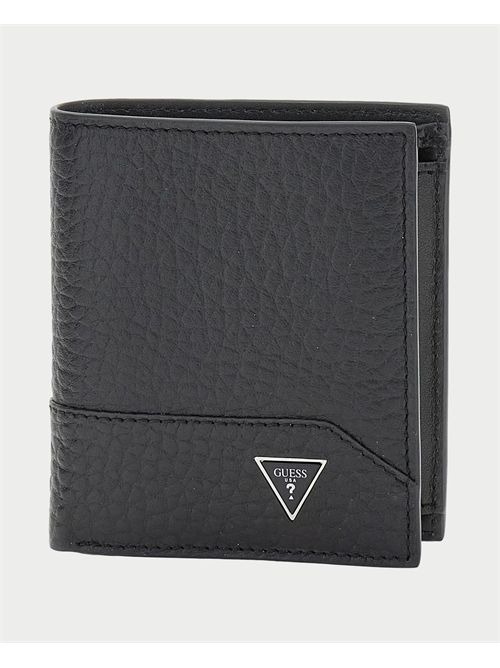 Petit portefeuille Guess Barcelona homme en cuir véritable GUESS | SMBAGR-LEA22BLA