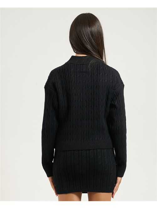 Guess Lavinia Half Zipped Cable sweater GUESS | V5BR02-Z0572JBLK