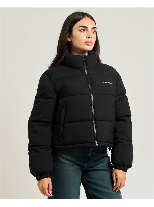 Women's Guess Jeans quilted cropped puffer GUESS | W4BL20-WGII2JBLK